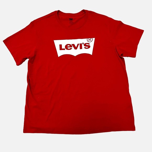 Levi’s Men’s Red Graphic Logo Batwing T -Shirt Size XL/TG - Picture 1 of 2